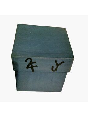 Rustic Western Cardboard Box Blue Branding Iron Rope Handle Gift Storage Cowboy